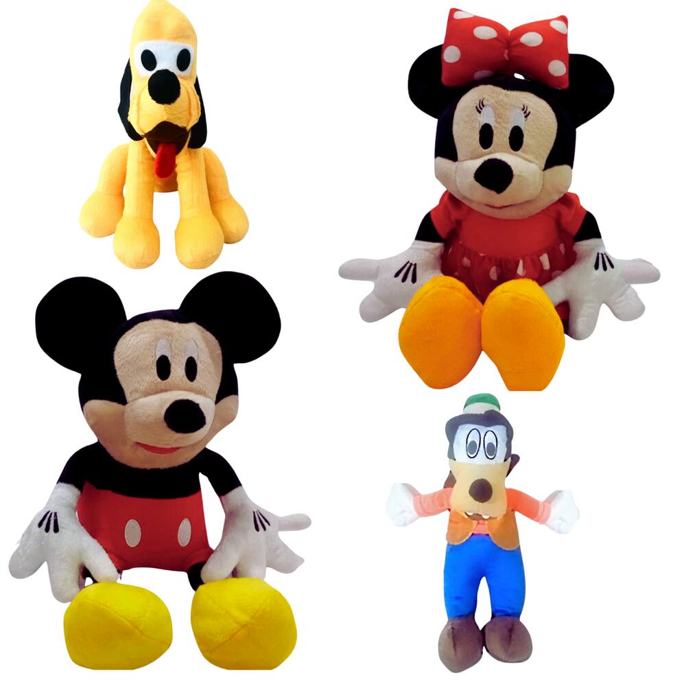 04 Pelúcias Mickey Minnie Pateta e Pluto 45cm