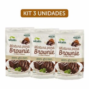 Kit 3X: Mistura Para Brownie Sem Glúten Vitalin 270G