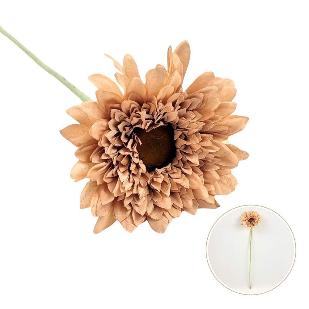 Gérbera Salmão Haste 53X13Cm Flor Planta Artificial