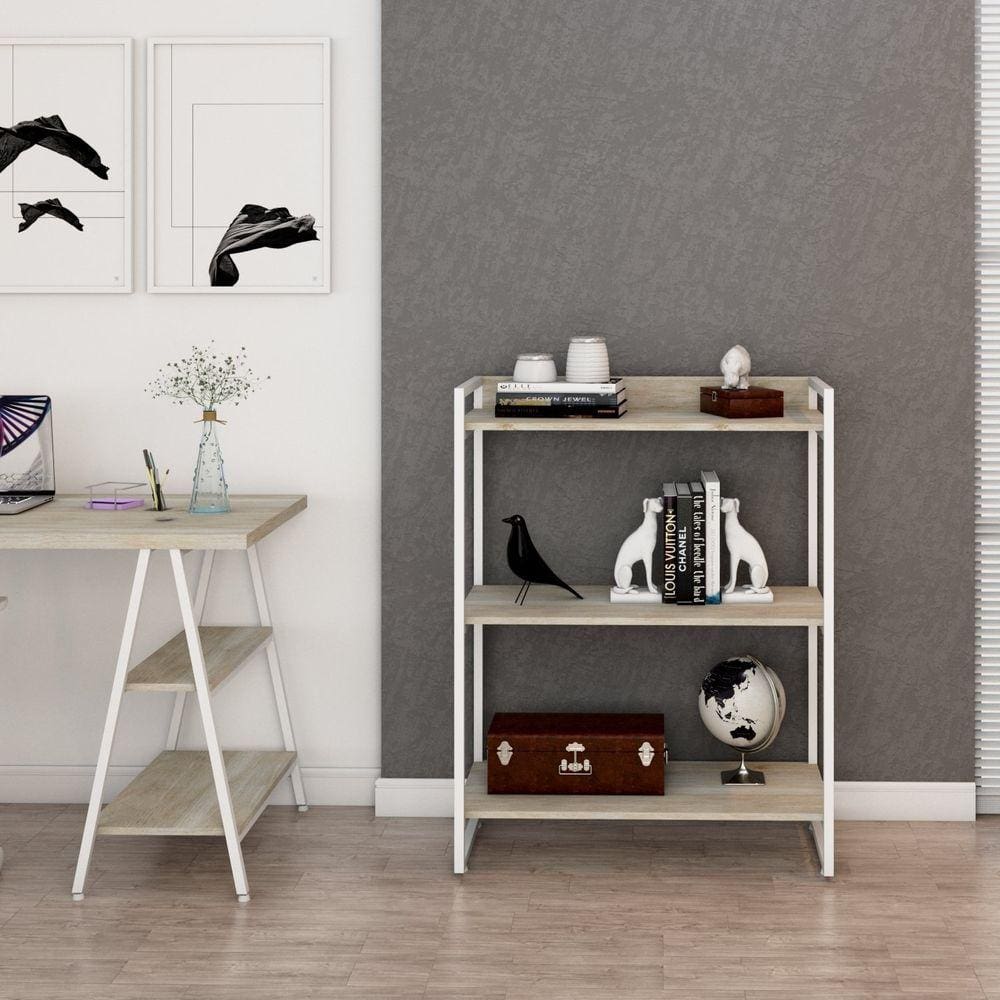 Estante Multiuso 104cmx80cm 3 Prateleiras Kuadra Snow/Est.Branca