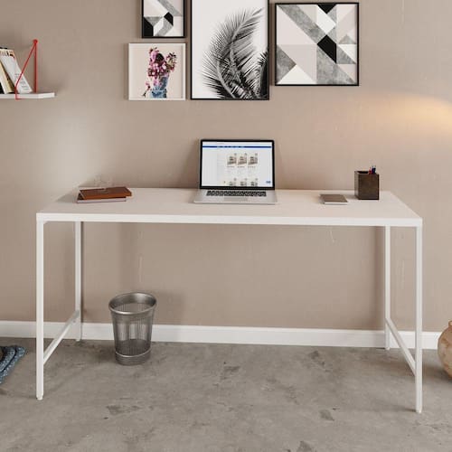 Escrivaninha Industrial 150cm Active Yescasa Branco Chess / Est.Branca