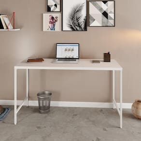 Escrivaninha Estilo Industrial 135cm Active Yescasa Branco Chess / Est.Branca