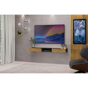Rack Suspenso para TV até 75 Polegadas 173cm Denver Preto/Marrom