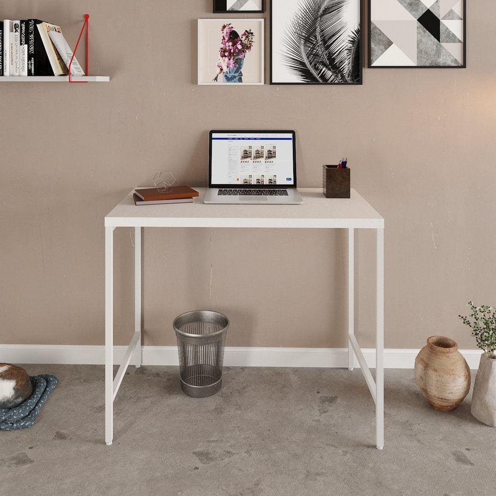 Escrivaninha Industrial 90cm Active Yescasa Branco Chess / Est.Branca
