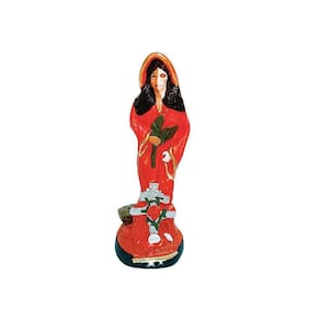 Imagem De Rosa Caveira Vermelha 20Cm De Gesso - Zp7