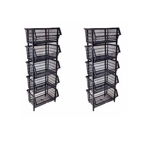 Cesto Plastico Organizador Preto Pequeno Kit 10 Unidades