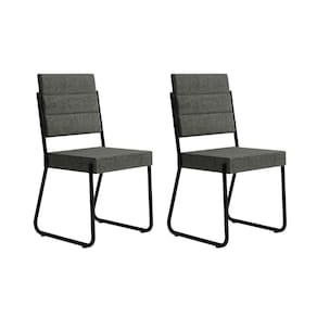 Conjunto 2 Cadeiras de Jantar 1736 Carraro Preto/Cinza