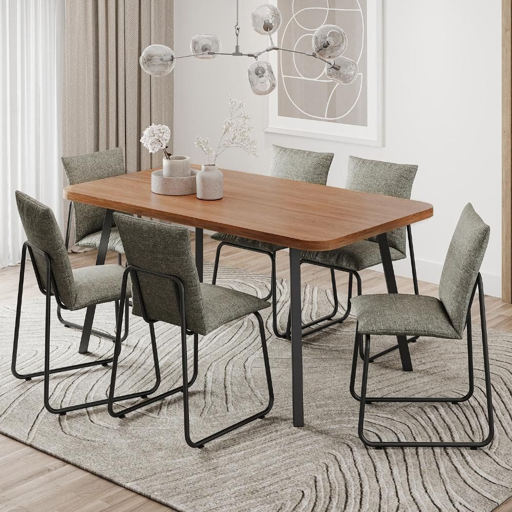 Conjunto Sala de Jantar 6 Cadeiras Di Nettuno Carraro Nog Pre