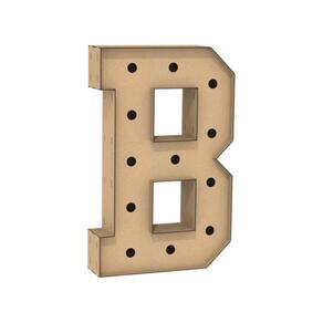 Letra Caixa Grande B Mdf 100Cm Altura Furo Lampad Iluminação