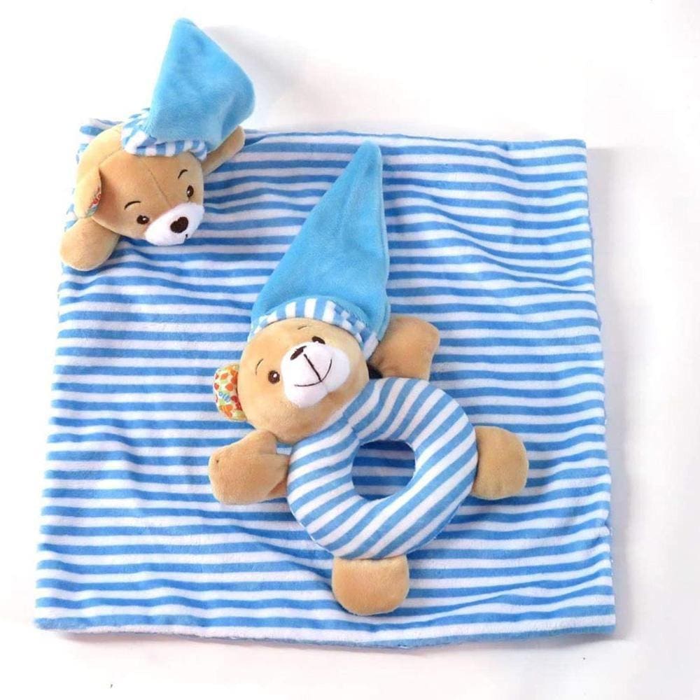 Naninha Com Chocalho Urso Azul Love