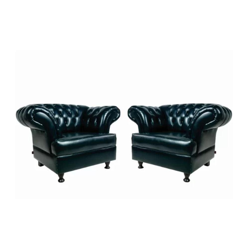 02 Poltronas Decorativa Chesterfield Imperador Sala, Recepção, Escritorio