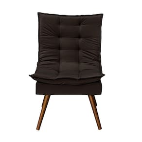 Poltrona Decorativa MS Decor Bremen em Veludo Deluxe Marrom
