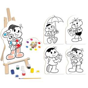 Turma da Mônica Kit De Pintura Infantil Educativo Em Madeira Com Telas Cavalete Paleta Pincel Tintas - NIG BRINQUEDOS