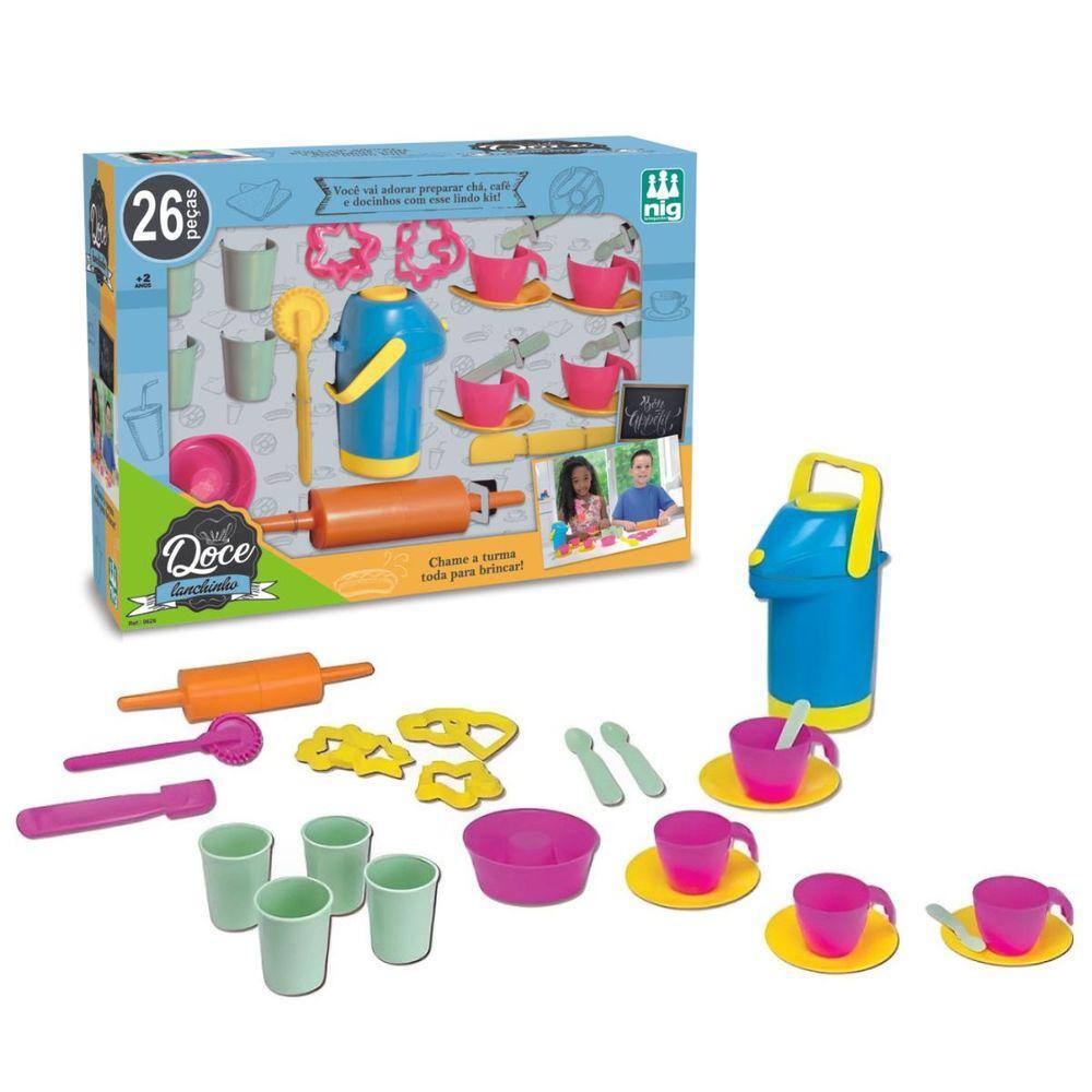Kit Xícaras De Brinquedo Cozinha Infantil Doce Lanchinho Com 26 Peças