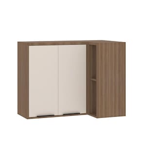 Armário Aéreo De Cozinha Canto Reto 95cm 2 Portas Aspen Luciane Móveis Vanilla/beige