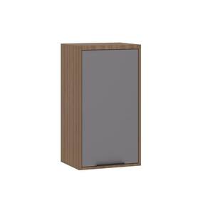 Armário Aéreo De Cozinha 40cm 1 Porta Aspen Luciane Móveis Vanilla Com Cinza Puro
