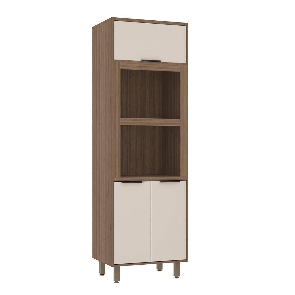 Paneleiro Torre Quente 70cm 3 Portas Com Espaço Para Forno E Micro-ondas Aspen Luciane Móveis Vanilla/beige