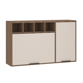 Armário Aéreo De Cozinha 120cm 2 Portas Com Nichos Aspen Luciane Móveis Vanilla/beige