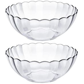 Conjunto 2 Tigelas Saladeiras Redondas 3 Litros Bowls De Vidro Bella Marinex