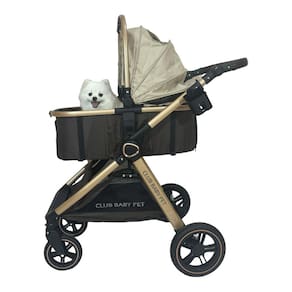 Pet Carrinho Europeu Inmetro  Marrom Cães/Gatos Club Baby