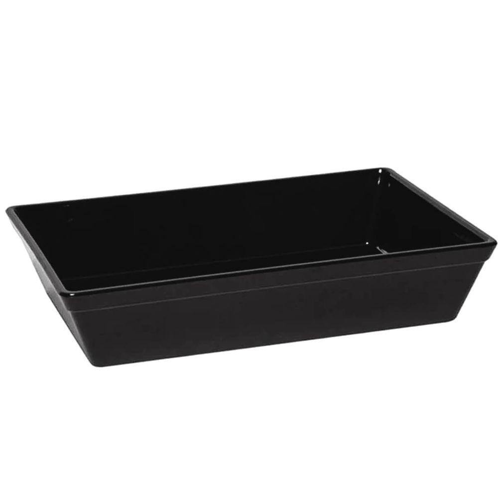Kit 20 Travessas Retangulares 2,2L para Restaurantes Petiscarias Bares Plástico Pretas Coza
