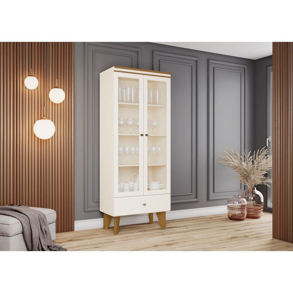Cristaleira Livia Off White/Nature - Henn