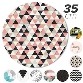 Sousplat Avulso Base Mdf 35Cm Completo Estampado Triângulo