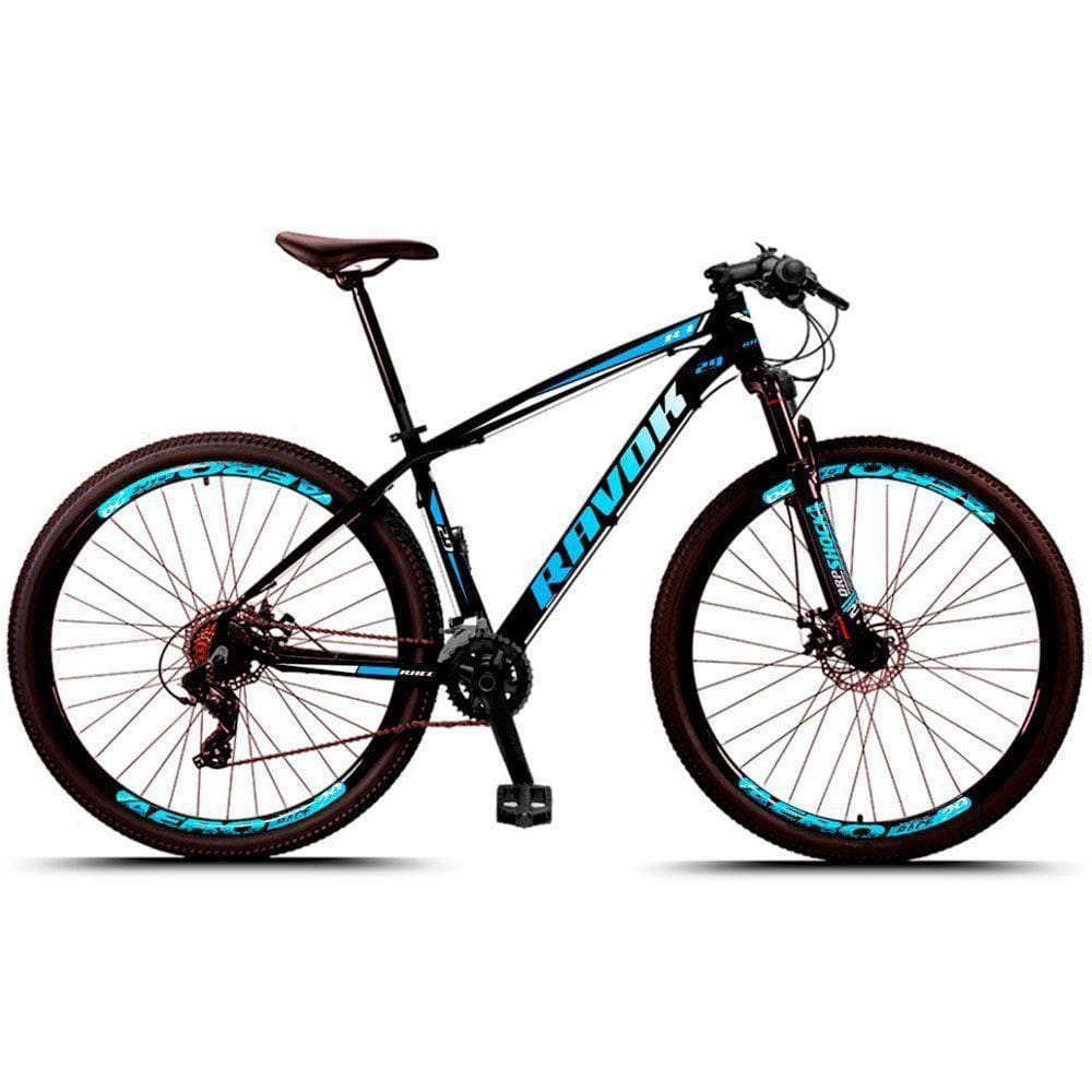 Bicicleta Aro 29 Freio A Disco 24 Velocidades Alavanca Suspensão Cor: Azul Tam: 15"