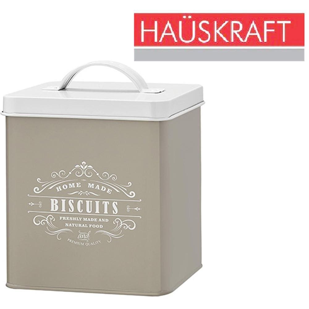 Pote De Lata Quadrado Para Biscoito Com Tampa + Alca 2,4L