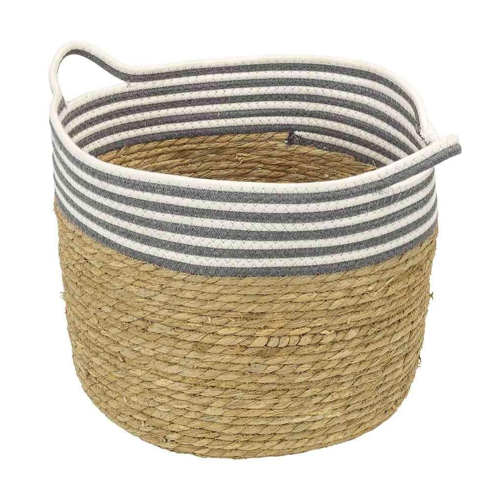 Cesto Patay Natural Cinza e Branco – 34cm