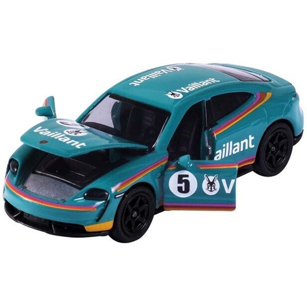 Miniatura Majorette Porsche Edition Taycan Turbo S Vailant 1/64 Metal Verde