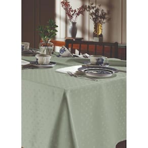 Toalha Mesa Retangular 6 Lugares Jacquard Requinte Verde