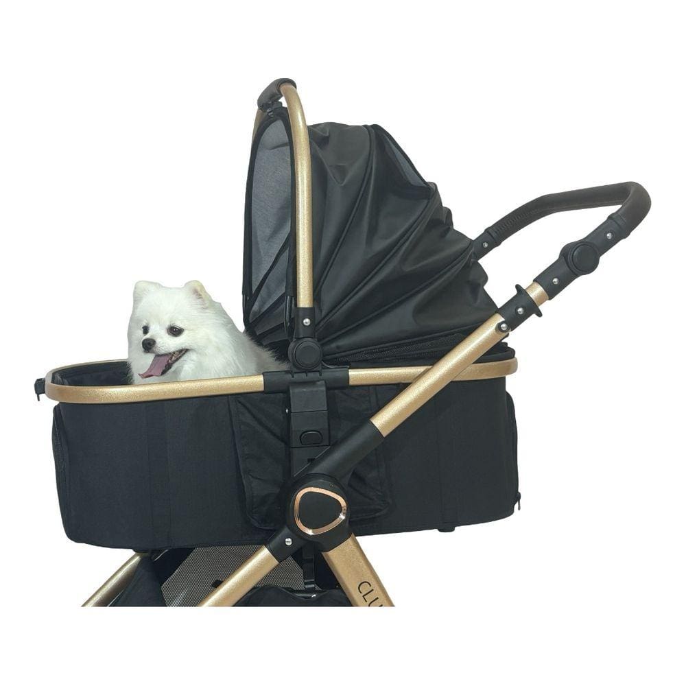 Carrinho de Passeio para Pet Club Baby 3em1 Preto Cães/Gatos