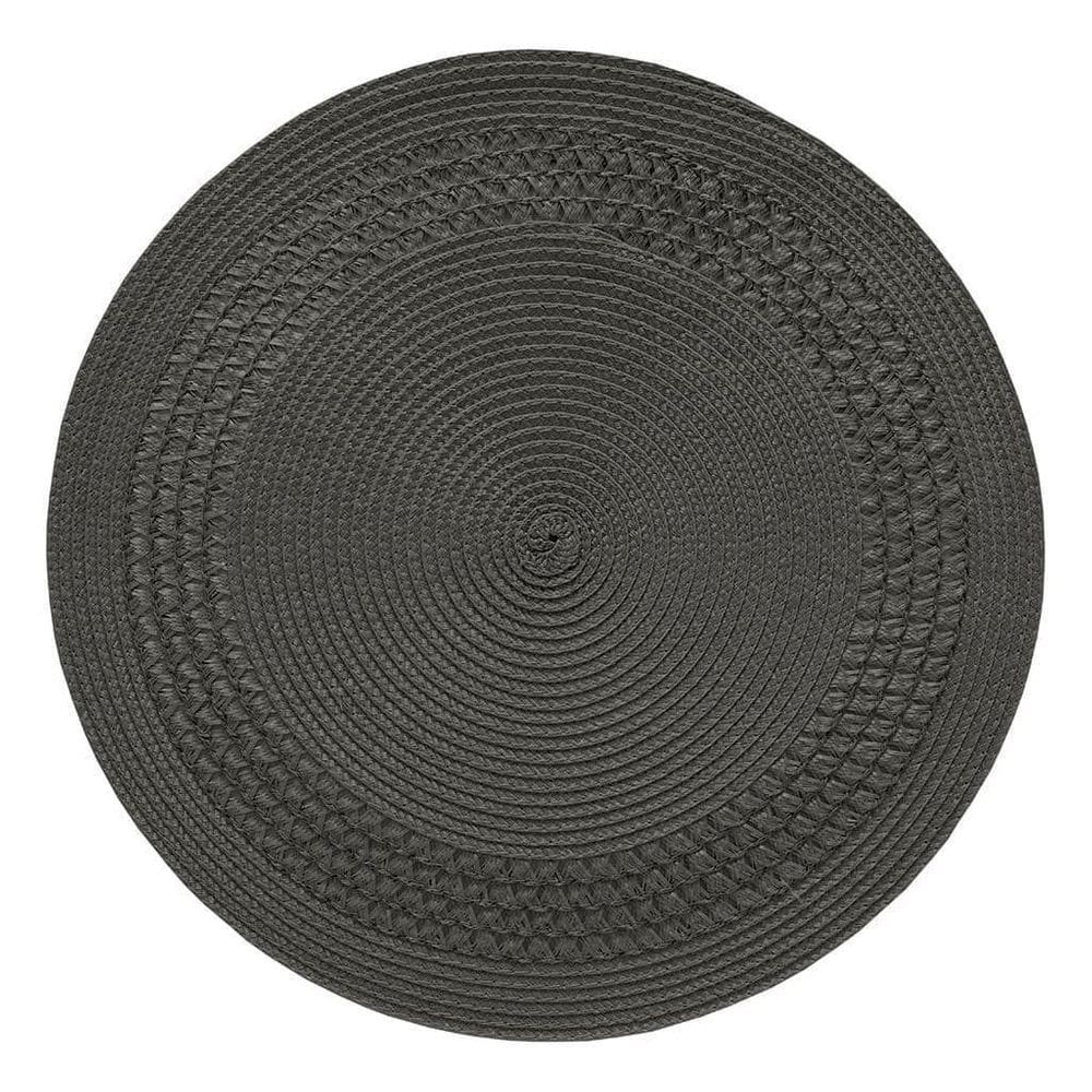 Jogo Americano Redondo Entrelacado 4 Unidades - Carvao