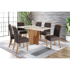 Mesa de Jantar Vertice 180 C/ Vidro Nature/Off White - Henn