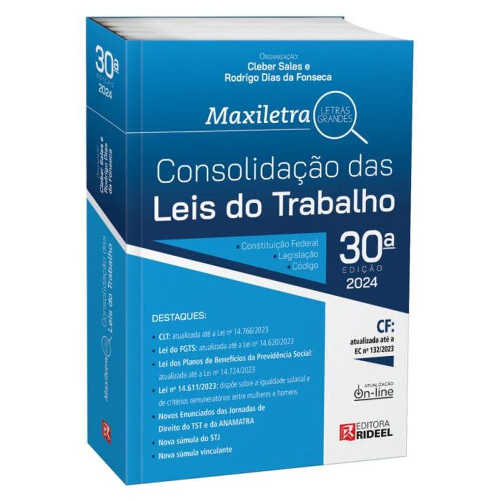 Consolidação das Leis de Trabalho - Coleção Maxiletra - 2024 30ª Edição