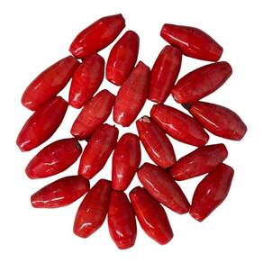 Kit 7 Firmas Azeitona 35X15Mm Vermelho Murano Guias