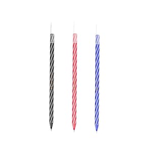 Kit 03 Caneta Esferográfica CIS SPIRO 0.7mm Ponta Agulha - Azul Preta Vermelha