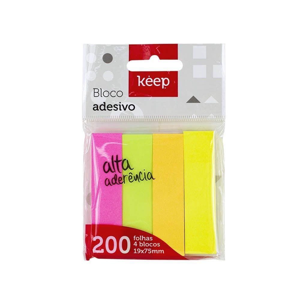 Bloco Adesivo Marcador PG 4 Cores 200FLS EI022 - Keep