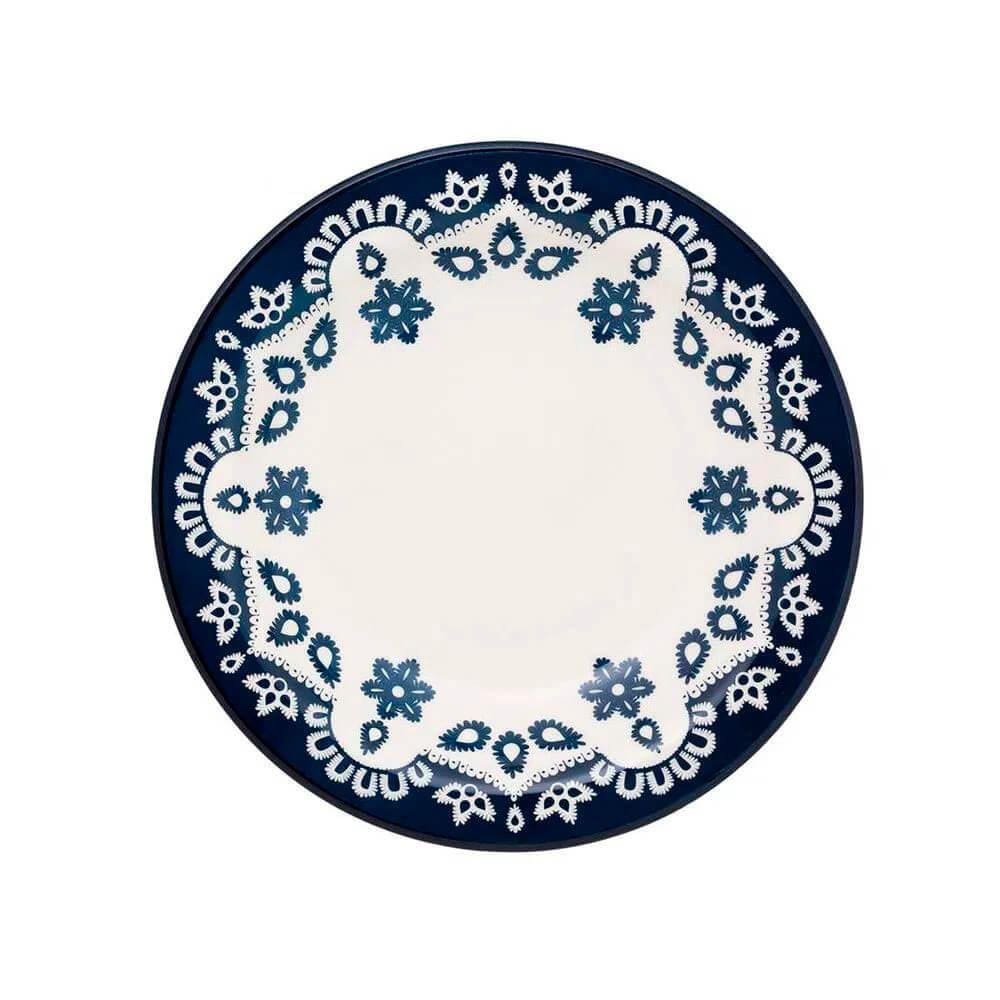 Prato de Porcelana Fundo Oxford Floreal Energy 23cm 1 peça