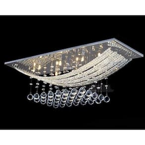 Luminaria De Cristal  Moderno Retangular Para Mesa De Jantar