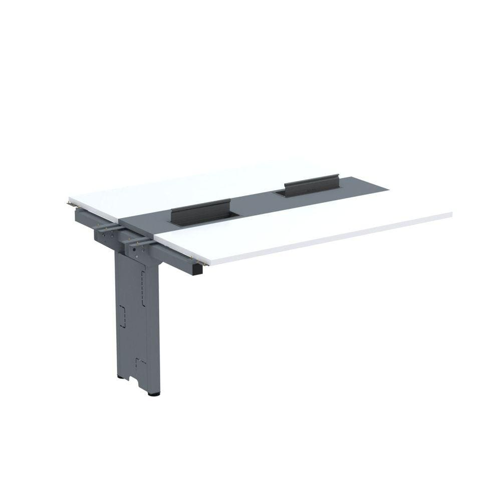 Complemento de Mesa Plataforma para Coworking para 2 Pessoas 130X120 Branco/Grafito