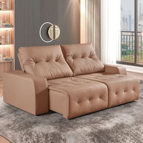 Sofá Retrátil e Reclinável 230cm M185 Caramelo