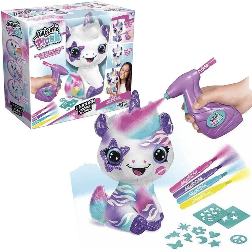 Pelúcia Unicórnio Para Pintar Airbrush Plush 120 Moldes Fun