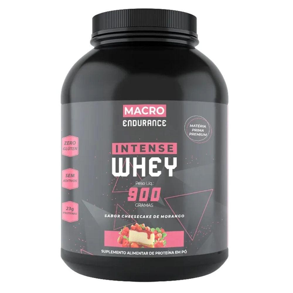 Whey Protein Intense 900g Sabor Cheesecake de Morango - Macrophytus