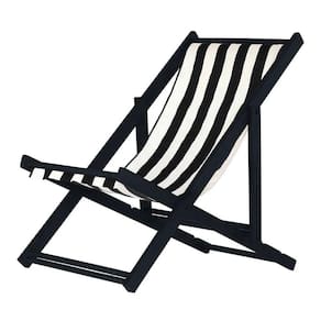 Espreguiçadeira Preguiçosa Dobrável sem Braço Black Listrado Preto e Branco
