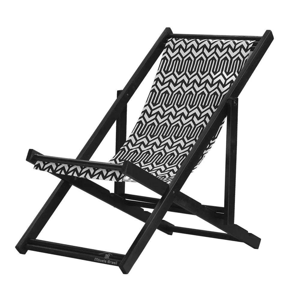 Espreguiçadeira Preguiçosa Dobrável sem Braço Black Retrô