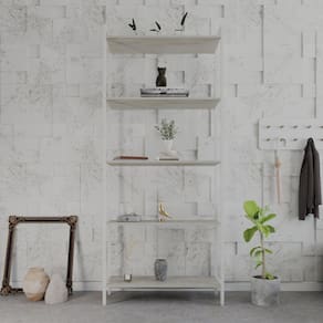 Estante para Livros Industrial Aço Multiuso 5 Prateleiras 187x80cm Active Yescasa Snow / Est.Branca
