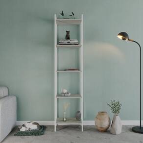 Estante para Livros Industrial Aço Multiuso 5 Prateleiras 187x45cm Active Yescasa Snow / Est.Branca