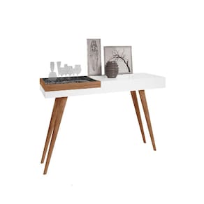 Aparador Decorativo 1,20m Mila Laqueado com Bandeja Espelhada Branco